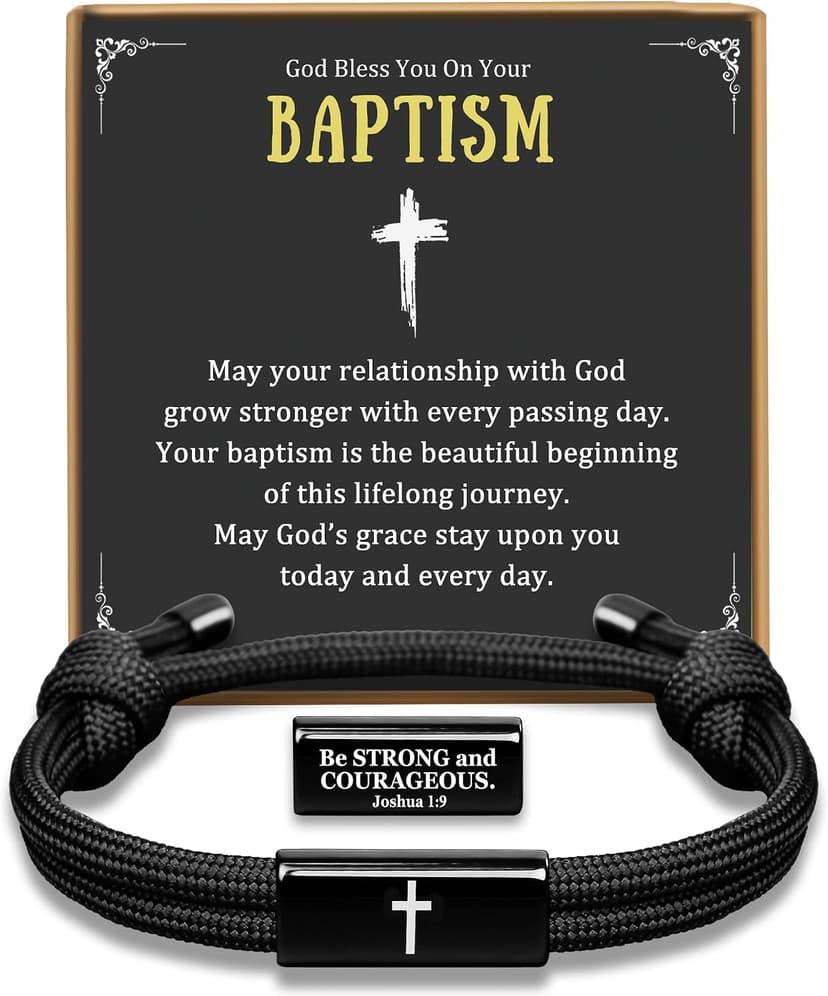 Birthday Philippians Confirmation Baptism Gifts for 9 10 11 13 16 18 21 Years Old Boy, Soccer Baseball Basketball Accessories PEALICIOUS Cross Bracelet for Boys, Joshua Birthday Son Gifts for Teens B0GJ54CQ6W