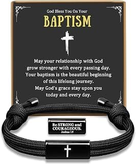 Birthday Philippians Confirmation Baptism Gifts for 9 10 11 13 16 18 21 Years Old Boy, Soccer Baseball Basketball Accessories PEALICIOUS Cross Bracelet for Boys, Joshua Birthday Son Gifts for Teens B0GJ54CQ6W