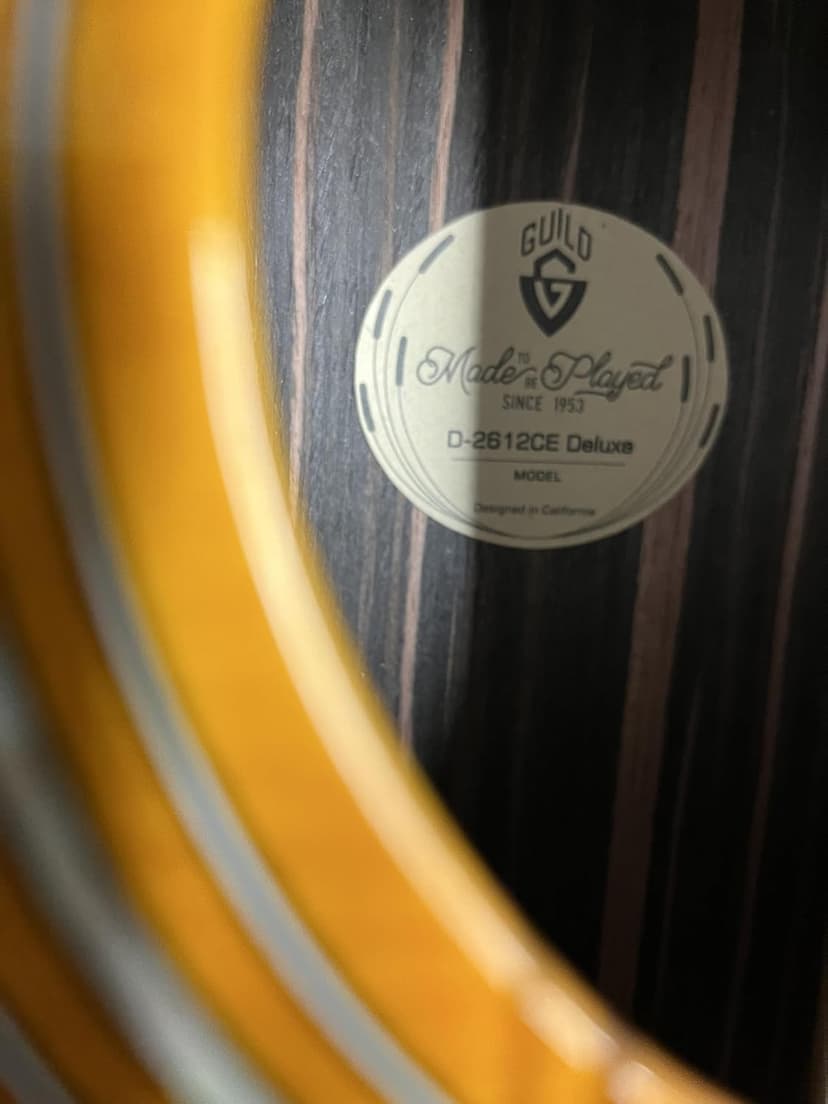 GUILD Guitars D-2612CE Deluxe ATB 12-string Acoustic Guitar, Antique Burst, Archback Deluxe, Solid Top, Dreadnought, Westerly Collection