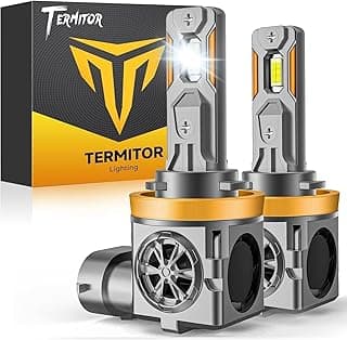 Termitor 2026 H11 LED Bulbs, 70000LM 1000% Super Brighter, No Flickering No Adapter Required, 6500K White Driving Light Bulbs, 70K+ Hours Lifespan, Real 1:1 H9 Halogen Size, Plug N Play, Pack of 2