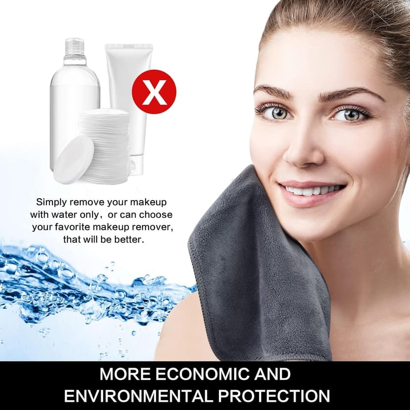 SINLAND Microfiber Facial Cloths Fast Drying Washcloth 12inch x 12inch Grey 6 pack …