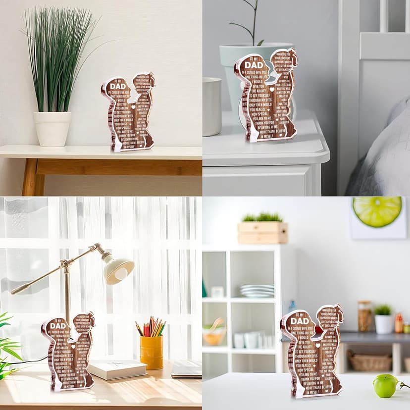 Fathers Day Presents from Daughter – Heartfelt Acrylic Plaque for Dad, Unique Father Daughter Desk Decor Sign – Birthday, Christmas or New Dad Present