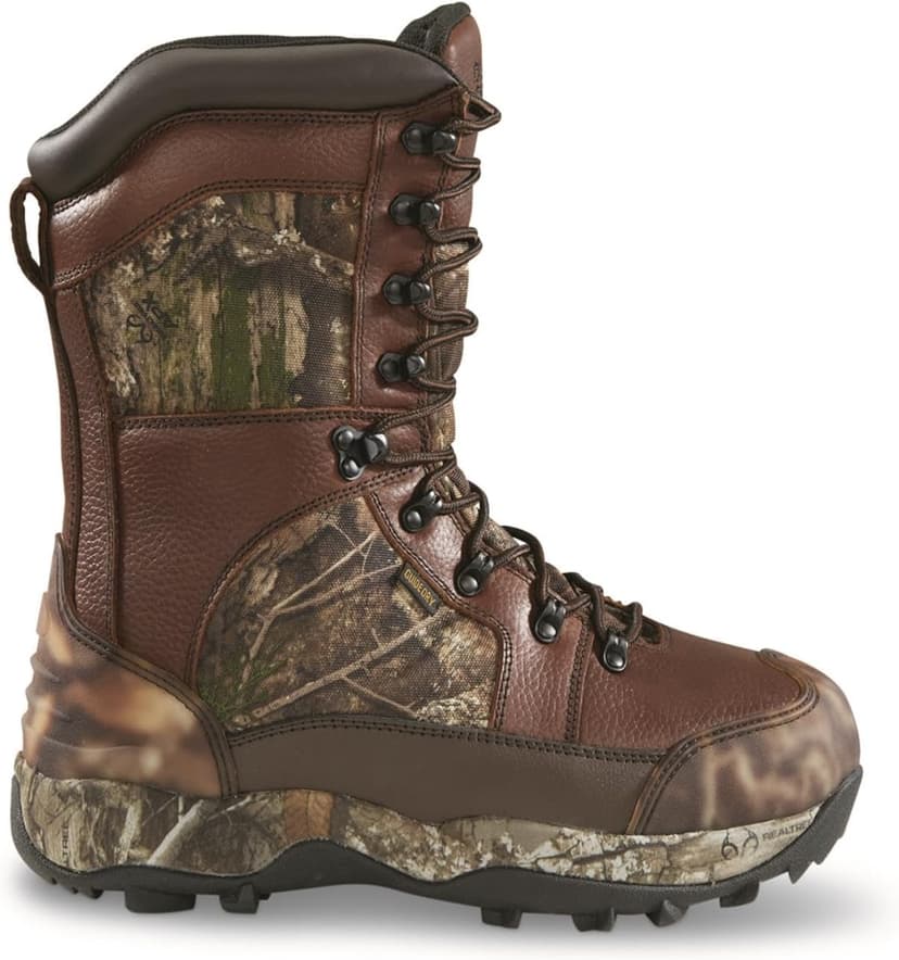 Guide Gear Leather Hunting Boots for Men Monolithic Extreme Waterproof Insulated, 2,400-gram Thinsulate Ultra