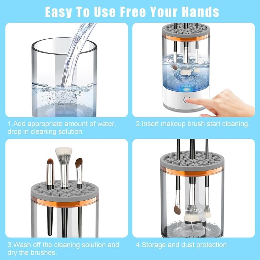 Electric Paint Brush Cleaner & Rinse Cup with Holder – Rechargeable Brush Washer Rinser for Acrylic, Watercolor & Oil Painting, Makeup Brush Cleaner (White, 1 Pack) B0DSWKCN4N