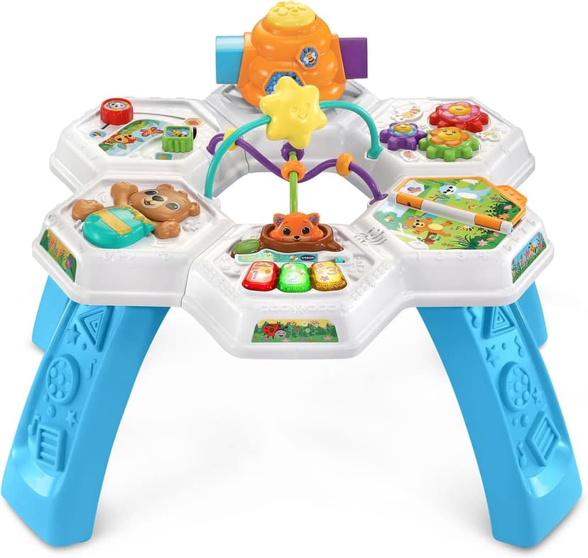 VTech Buzz and Learn Activity Table with Seven Interactive Play Zones, Blue