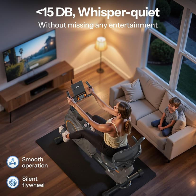 Niceday Recumbent Exercise Bike, Recumbent Bike for Home, Recumbent Stationary Bike 400LBS Weight Capacity, Magnetic Recumbent Bike with Smart APP, LCD Monitor, Heart Rate Handle