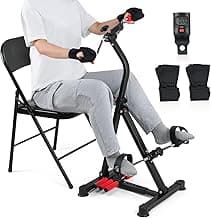 Adjustable Pedal Exerciser Bike for Seniors - Hand Arm Leg and Knee Therapy, Stroke Recovery, Portable Fitness Equipment for Total Body Workout - Great Gift for Elderly Rehab