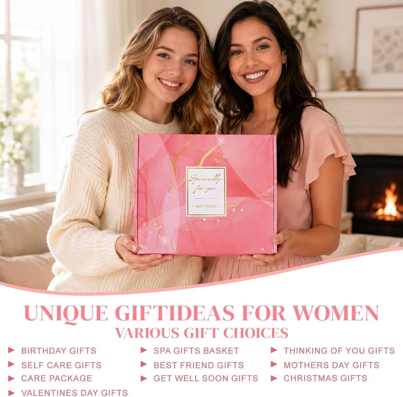 Get Well Soon Gifts Baskets Relaxation Rose Flower Christmas Gifts for Women Mom Sister Wife Best Friend Birthday Gifts for Women Self Care Package Spa Basket for Gift B0DJ5H44M8