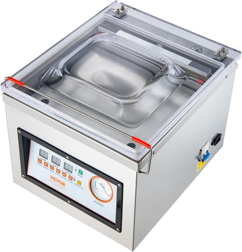 VEVOR Chamber Vacuum Sealer, 320W Sealing Power, Vacuum Packing Machine for Wet Foods, Meats, Marinades and More, Compact Size with 12.6 in Sealing Length, Applied in Home Kitchen and Commercial Use