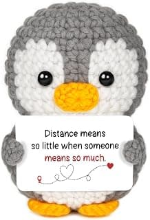 Miss You Thinking of You Gifts for Friend Couple, Positive Crochet Penguin, Farewell Goodbye Going Away Gift for Him Her Long Distance Relationship Gifts for Boyfriend Girlfriend Friendship B0GD69ZJ6M