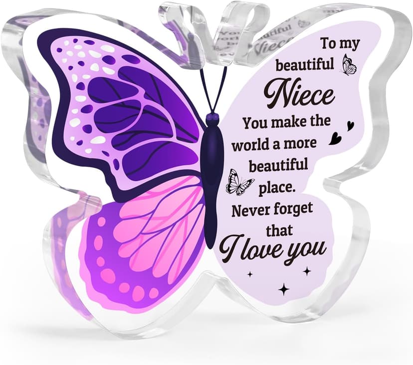 Graduation Gifts for Niece, Niece Gifts from Auntie, Niece Graduation Gifts, Butterfly-Shaped Plaque, Niece Birthday Gifts, Birthday Gifts for Niece Adult B0D7LJ6V88