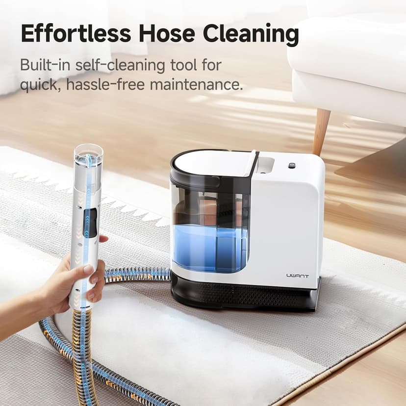 uwant Carpet Cleaner Machine 18Kpa Powerful Suction, Portable Carpet Cleaner for Pet Stains with Cleaning Tools&Solution Self-Cleaning Upholstery Cleaner for Car, Couch, Rug, Spot