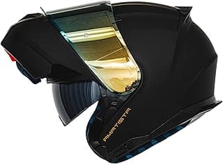 HAX Amatista Modular Flip-Up Dual Visor Motorcycle Helmet - DOT/ECE Approved, Lightweight, Comfortable, and Stylish Helmet for Men and Women (Matte Black XXL)