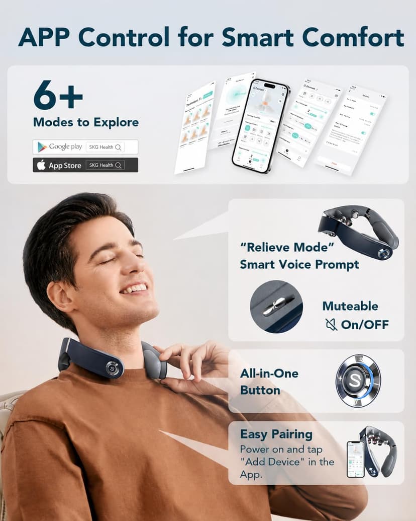 HSA Eligible Heat and Vibration Cordless Travel Massager, Birthday Gifts Foldable Neck Massager for Office Home Car Travel SKG FSA G7 Pro Fold Neck Massager for Strain Relief Deep Tissue B0CR5YHBVC