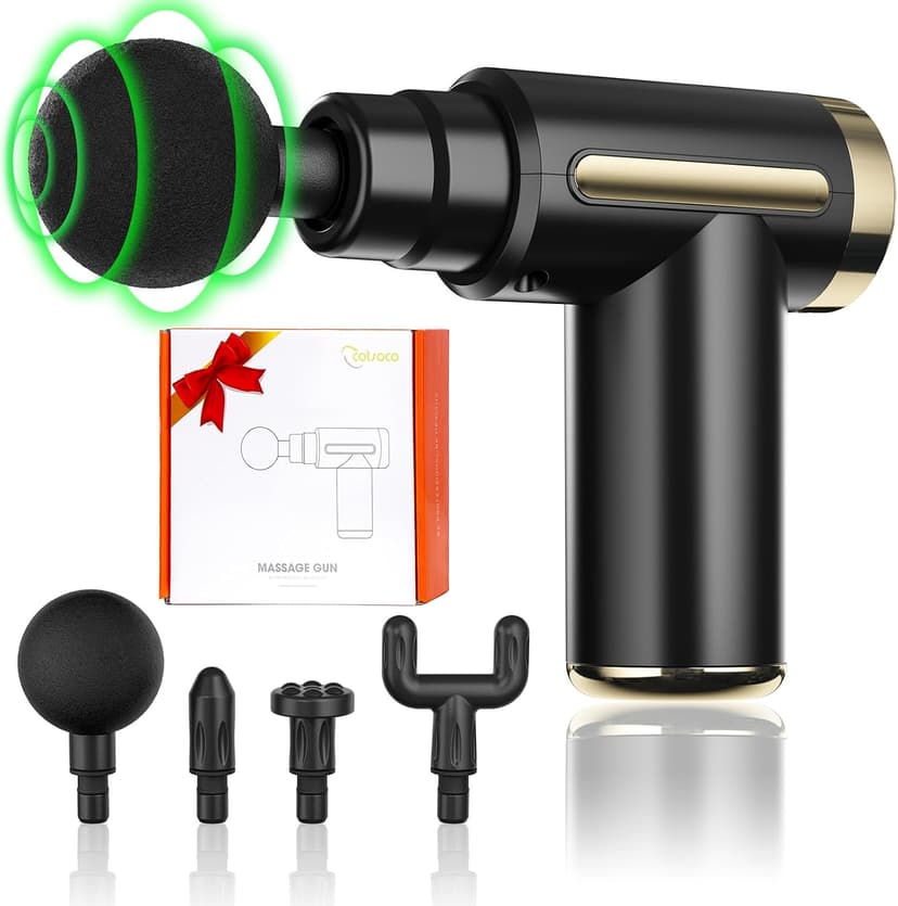 cotsoco Massage Gun Deep Tissue for Pain Relief with 4 Massage Heads & 6 Speeds, Electric Mini Handheld Body Massager for Any Pain Relief, Best Gifts for Men and Mom B0CP3K8G9X