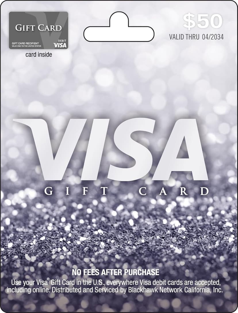 Visa Physical Gift Card $50 (plus $4.95 Purchase Fee) B01N5TMK8I