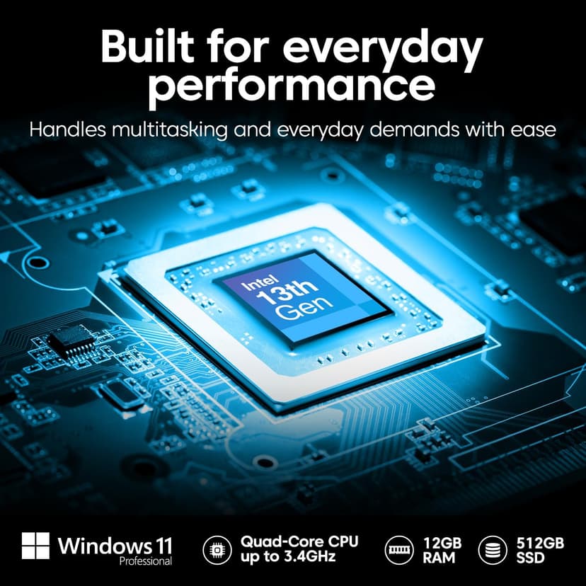 Fusion5 Built in USA 10.1” Windows 11 Professional Rugged Tablet PC - 12GB RAM, 512GB SSD, Intel 13th Gen, Full HD Windows Tablet Computer, HDMI, USB C - 2 Year Full Warranty with Accidental Damage