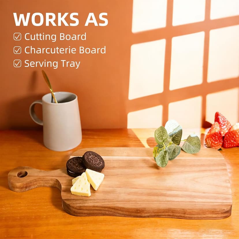 The Perfect Housewarming Gift! Wooden Cutting Boards Set with Utensils & Napkin - Charcuterie, Cheese, Serving Tray for New Home, Kitchen Decor B0GFL2Y7QD