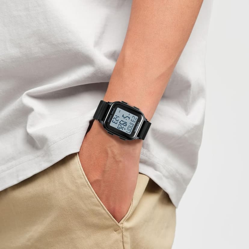 LN LENQIN Mens Digital Watch Ultra Thin Minimalist Sports Waterproof Digital Watches Men Outdoor Wrist Watch for Men with LED Backlight Timer Alarm Date