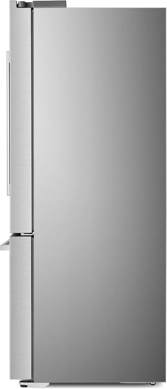 COSMO COS-FDR223GWSS 36 in. Lumin Collection 22.4 cu. ft. Counter Depth French Door Refrigerator, Water Dispenser, Ice Maker, Stainless Steel