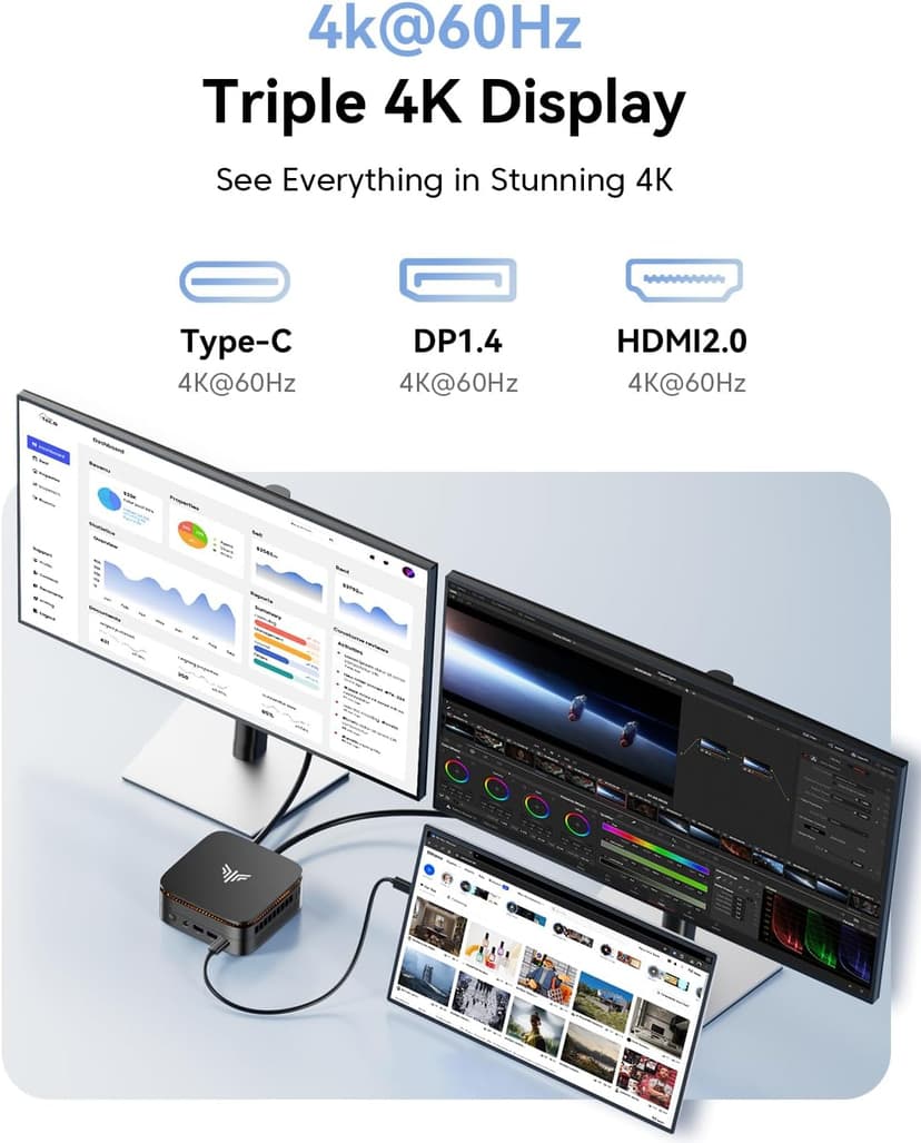KAMRUI Pinova P1 Mini PC Computer, AMD Ryzen 4300U Processor, 16GB DDR4 RAM 256GB M.2 SSD, Mini Desktop Computer Support Triple 4K, USB-C, WiFi, Bluetooth, Ethernet, HTPC for Business, Education, Home
