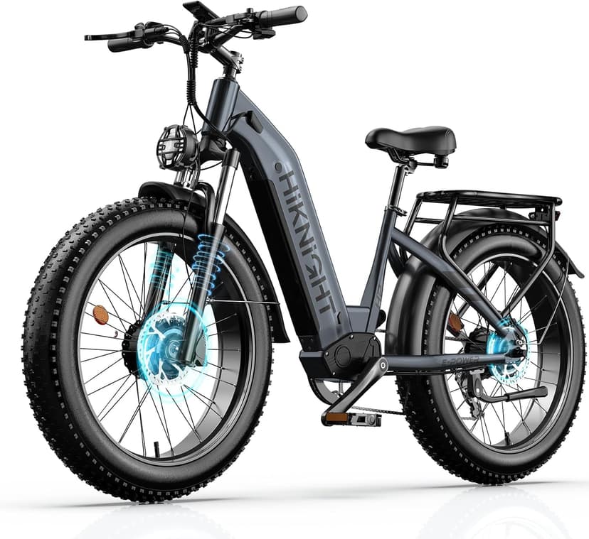 Dual Motor Ebike, 3000W Electric Bike for Adults, 52V 20Ah 26" Fat Tire Fast Ebike Max 38 Mph, up to 90 Miles, Off-Road Mountain E-Bike for Men Women, Step-Through Design