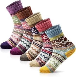 Breathable Premium Wool Blend,Stretchy Cuffs,Cozy House Socks,Outdoor Winter & Boot Socks,Gifting & White Elephant Exchanges FYC Socks for Women Winter Thick Warm Wool Socks Cozy Crew Christmas Gift B07YFLTR2L