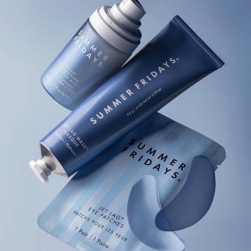 Summer Fridays Jet Lag Hydrating Eye Patches - De-puffing Hydrogel Under Eye Masks with Hyaluronic Acid, Caffeine + Peptides - Soothing + Refreshing At-Home + Travel Skin Care (6 Pairs) B0F19YY96Z