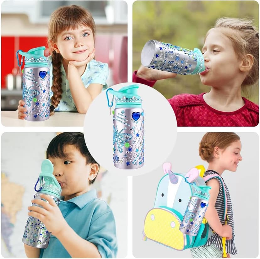 Gifts for Girls, Decorate Create Your Own Water Bottle Kits for Girls, Fun DIY Arts and Crafts Kits Supplies Toys for Kids Ages 4-6-8-10-12, Birthday Gifts Ideas for Girls Back to School Christmas