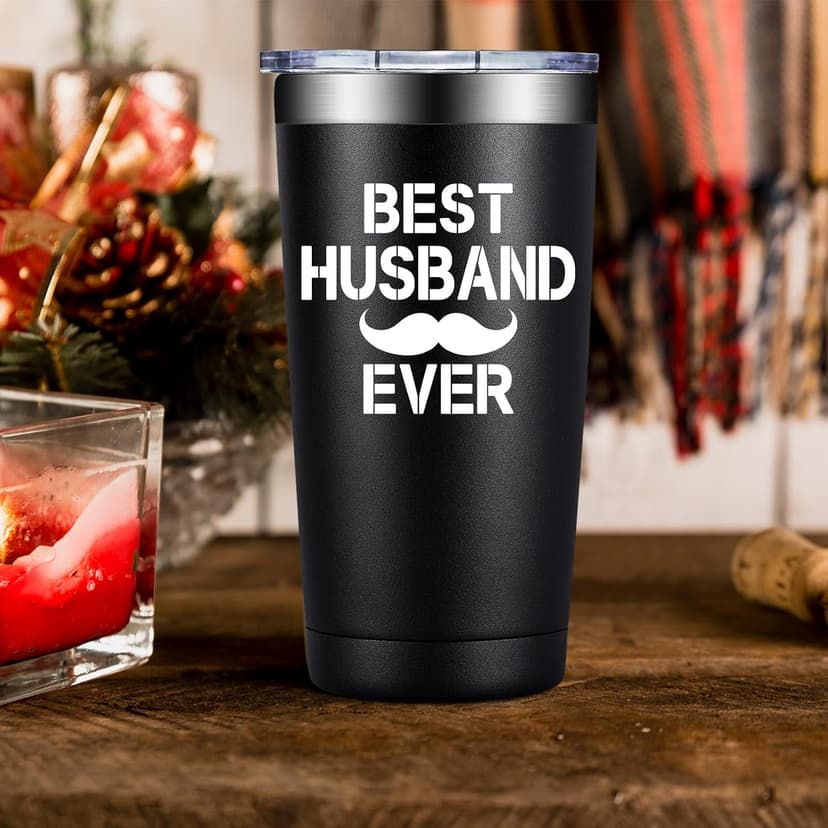 Husband Christmas Gift Ideas - Anniversary, Valentines Day, Fathers Day, Birthday Gifts for Husband, Hubby from Wife Grifarny Gifts for Husband from Wife - Best Husband Ever Gift Tumbler 20 oz B0DBV286MY