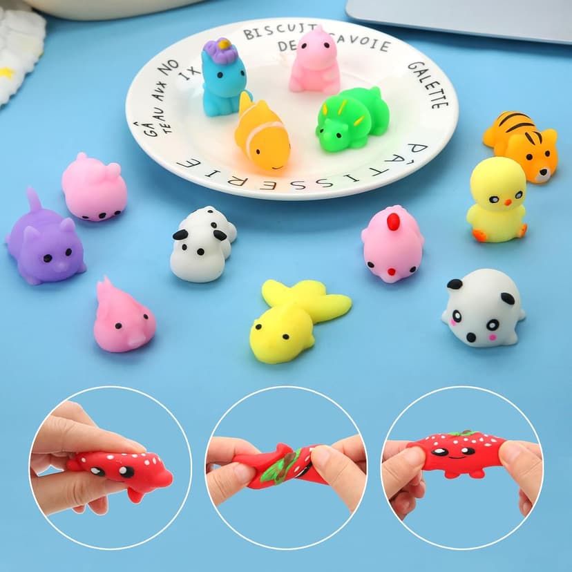 30 Pack Squishy Toys, Kawaii Squishies Party Favors for Kids 4-8 8-12 Treasure Box Toys for Classroom Birthday Xmas Gifts Goodie Bag Mini Animals Mochi Squishy Stress Relief Sensory Toys Random B0DG2VRFV7