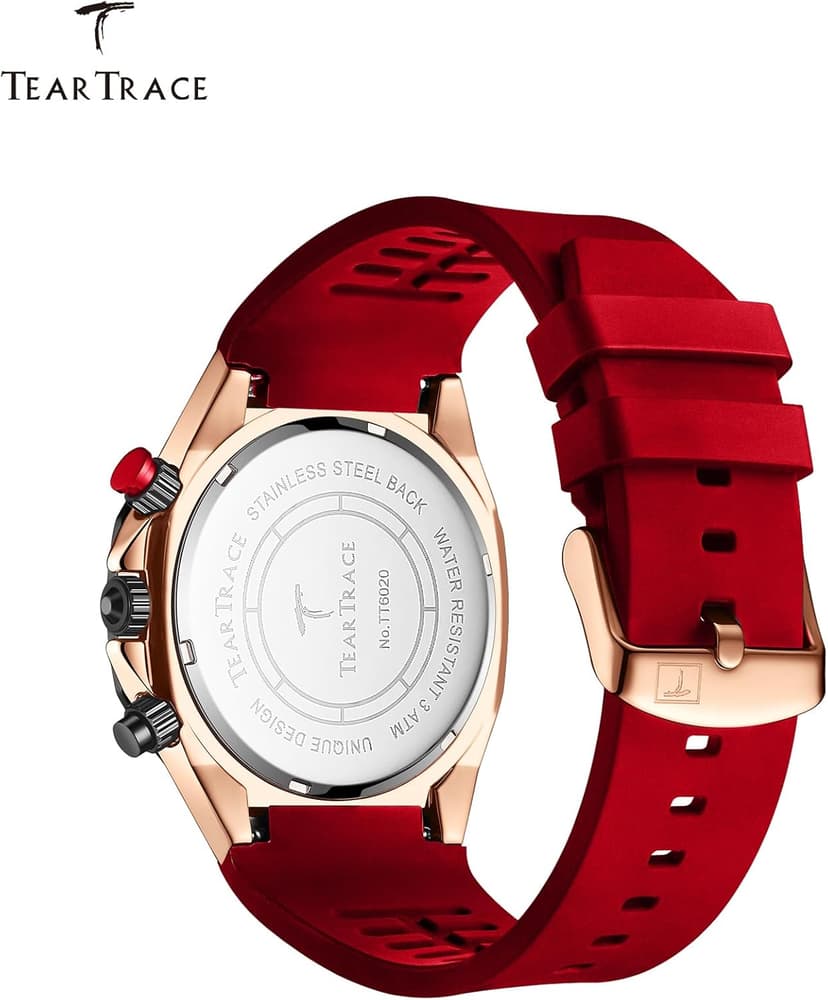 TEARTRACE Watches for Men Luxury Quartz Casual Chronograph 3ATM Waterproof Sport Wrist Watches Multifunctional with Silicone Strap Mens Watches