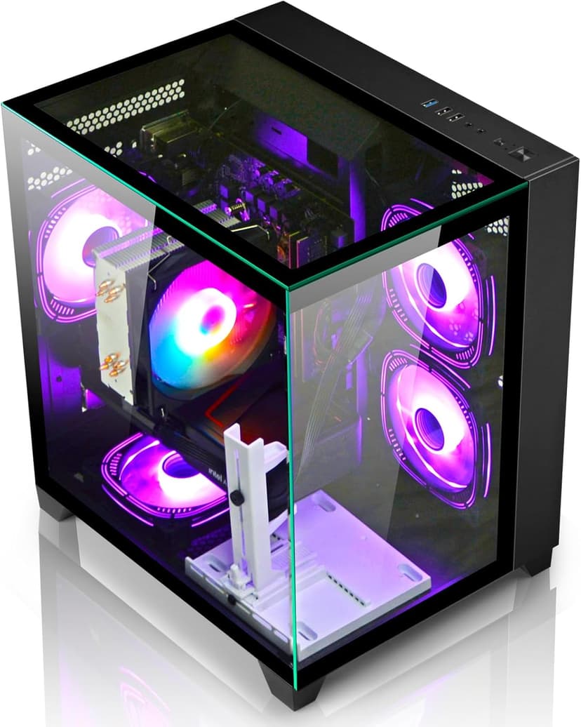 LXZ Prebuilt Gaming PC Ryzen 7 8700F, GeForce RTX 5060 (8GB), 32GB DDR5 RAM, 1TB NVMe 3.0 SSD – Desktop Computer, Tower PC for VR 4K Gamers & Creators