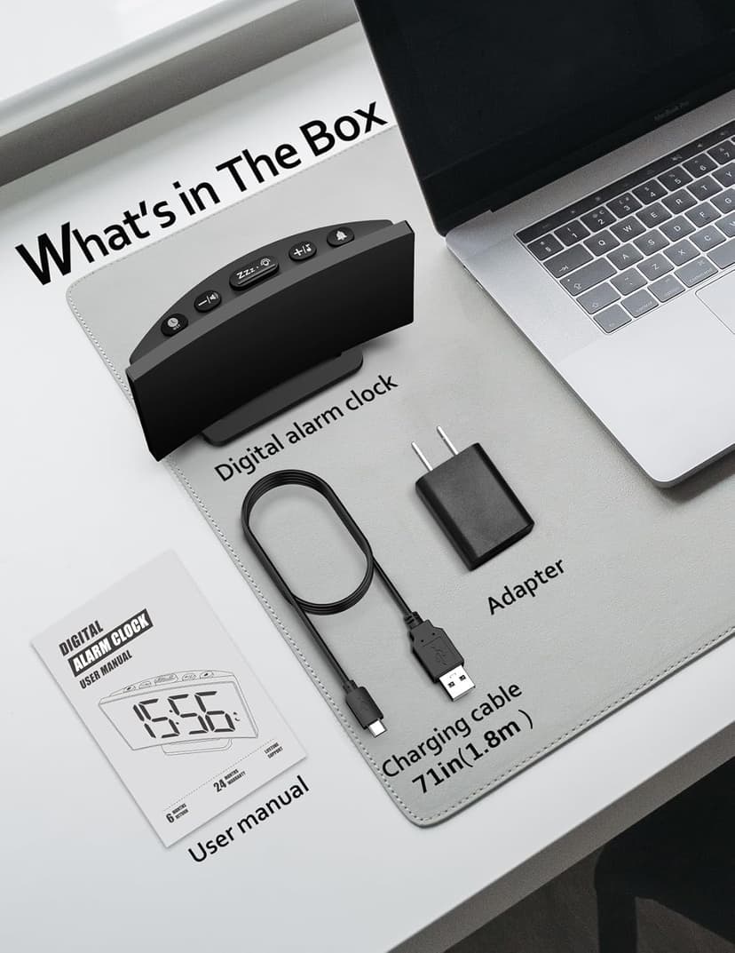 GOLOZA Upgraded Digital Alarm Clock for Bedrooms, Digital Clock with Customizable Night Mode, 5 Levels Brightness+Off, 2 Volume, 3 Alarm Tones, Snooze, USB Charging Port, Power-Off Memory, 12/24H/DST