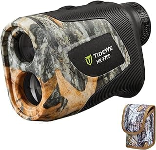 TIDEWE Hunting Rangefinder with Rechargeable Battery, 700/1000Y Camo Laser Range Finder 6X Magnification, Distance/Angle/Speed/Scan Multi Functional Water-Resistant Rangefinder with Case