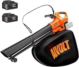 AIVOLT Brushless Leaf Blower Vacuum Mulcher 40V, Cordless Leaf Vacuum with 40L Bag, Turbo Power, 2x4.0Ah Batteries & Charger, 3-in-1 for Lawn Care, Patio Cleaning