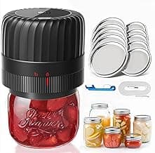 Electric Mason Jar Vacuum Sealer Kit for Wide-Mouth & Regular-Mouth Mason Jars, Food Saver Vacuum Canning Sealer Machine Includes 10 Jar Lids