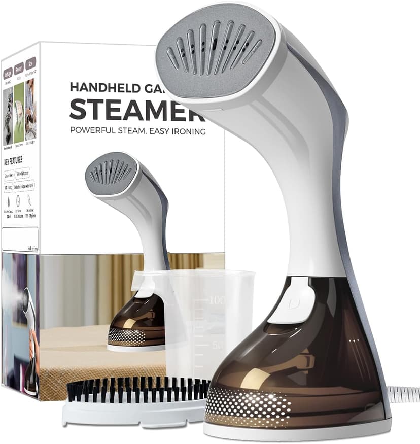 Mafilise Steamer for Clothes, 20S Heat Up, 1500W & 3 Steam Settings, Ceramic Soleplate with 13-Vent, 2-in-1 Clothing Iron Wrinkle Removal for All Fabrics, Portable & Travel-Ready