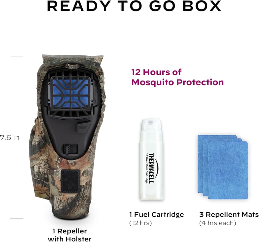 Thermacell Mosquito Portable Repeller; Includes 12-Hour Refill; 15 Foot Zone of Protection; Highly Effective Mosquito Repellent; Bug Spray Alternative; Scent Free
