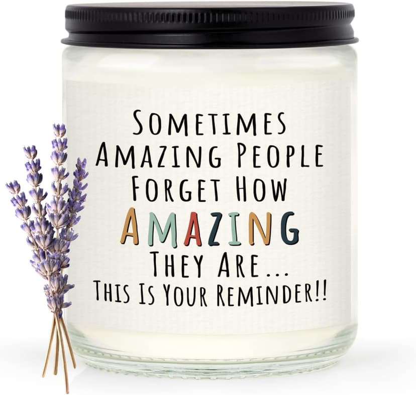 Christmas/Thank You/Inspirational Gift for Woman Her Friend Teacher Mom Girlfriend Sister Bestie, Stocking Stuffers, Lavender Craftique Gifts for Women, Birthday Gifts for Women- You're Amazing Candle B0DYMW78WD