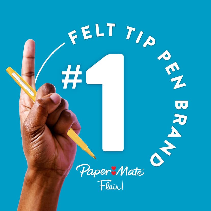Paper Mate Flair Felt Tip Pens, Medium Point (0.7mm), 12 Count - For Arts & Crafts, Note-Taking, Journaling, School Supplies for Teachers & Students B000J09CO6