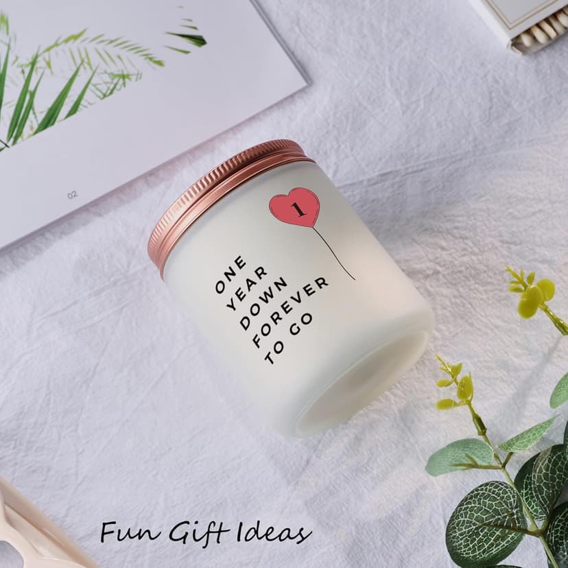 One Year, 1st, 1 Year, First Anniversary Candle Gifts for Him Her Couple- Best Happy Paper Anniversary Girlfriend Boyfriend Wife Husband Romantic Gift