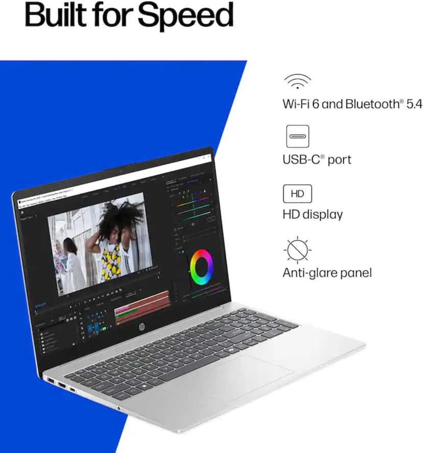 HP 15.6" Laptop with Microsoft 365-1.1TB Storage - 8GB Memory - Intel Inside | Anti-Glare Display, 128GB SSD and 1TB Cloud Storage, 4-Cores CPU, Fast Charge and 12hrs Battery, no Mouse