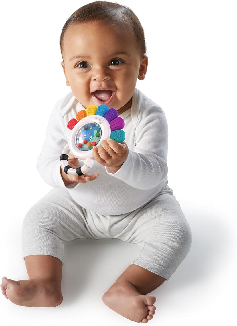 Baby Einstein Outstanding Opus The Octopus Sensory Rattle & Teether Multi-Use Toy, BPA Free & Chillable, 3 Months & up, Multicolored