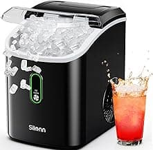 Silonn Nugget Ice Maker Countertop, Pellet Ice Machine with Self-Cleaning Function, Sonic Ice Maker Produces 36lbs of Chewable Ice in 24 Hours, Ideal for Home Kitchen and Office (Black)