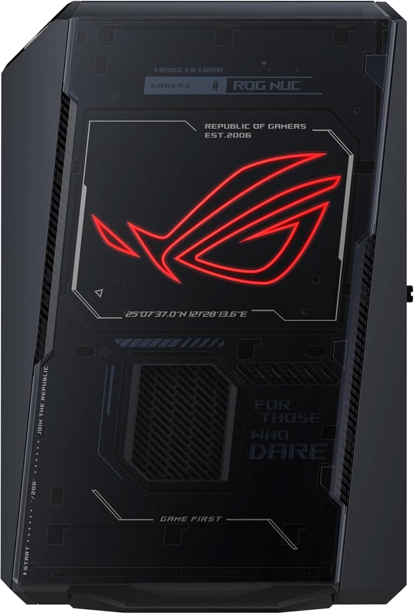 ROG NUC (2025) Gaming Mini PC with Intel® Core™ Ultra 7 (Series 2) ARL-HX CPU, NVIDIA® GeForce RTX™ 5060 MobileGPU, 32GB DDR5 RAM, 1TB NVMe SSD, Thunderbolt™ 4, Triple-Fan Cooling, and ARGB Lighting