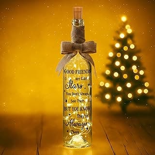 Friendship Gifts for Women Christmas 2026 Lighted Wine Friendship Bottle Holiday Unique Friends Gift for Girlfriend Men Birthday Wine Bottle Light Christmas Table Centerpieces Decorations