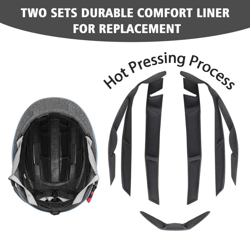 Adult Urban Bike Helmet - Adjustable Fit System & Integrated Taillight for Men Women