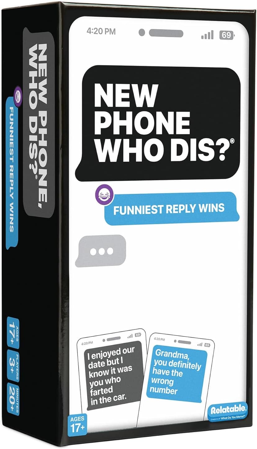 New Phone, Who Dis? by Relatable – Offline Text Message Party Game - Spicer Edition Party Game, Funny Social Icebreaker for Groups, and Summer Fun for Game Night, Includes 50 Inbox & 250 Reply Cards