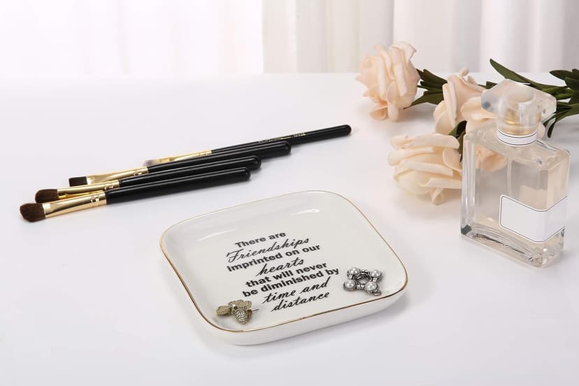 Scwhousi Ring Dish Jewelry Tray for Friend Mom Sister Maid of Honor,Birthday Mother's Day Christmas Gifts